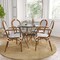 Merrick Lane Celia Set of Four Stacking Thonet Bistro Style Chair with Arms, PE Rattan Seat, and Metal Frame for Indoor/Outdoor Use